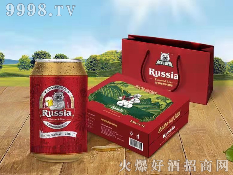 俄罗斯熊科啤酒-红罐330ml