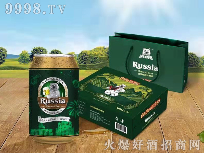 俄罗斯熊科啤酒-绿罐330ml